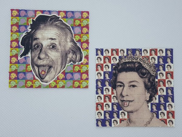 Albert Einstein + Queen Elizabeth Mini Blotter Art Set