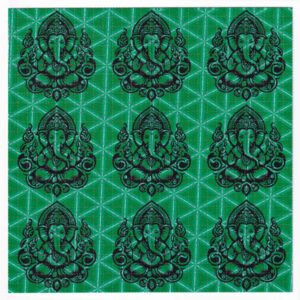 Ganesh Green Blotter Art