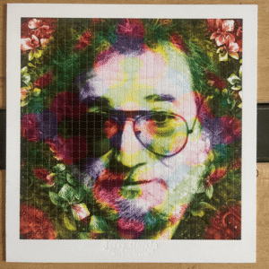 Jerry Garcia 10 Years of Tears Blotter Art by Wes Black (dark)