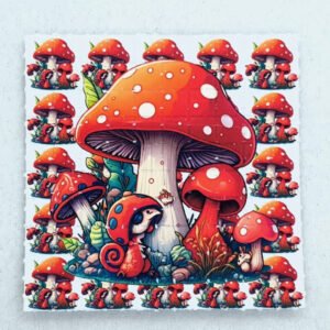 Mushroom Monster Mini Blotter Art